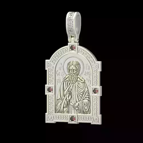 Pendant icon Sergius of Radonezh 3dm stl 3D print model