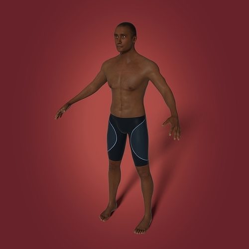 African Swimmer - Surfer 3D model