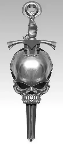 King Sword Skull Pendant jewelry printable