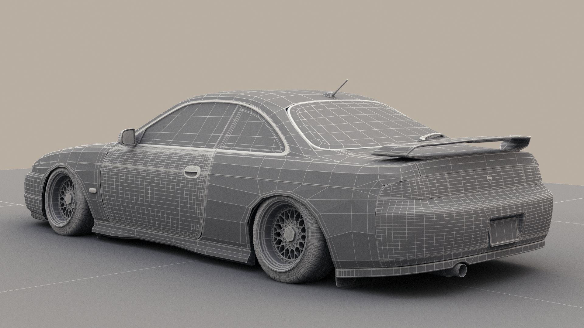 Nissan silvia s14 3D model_6