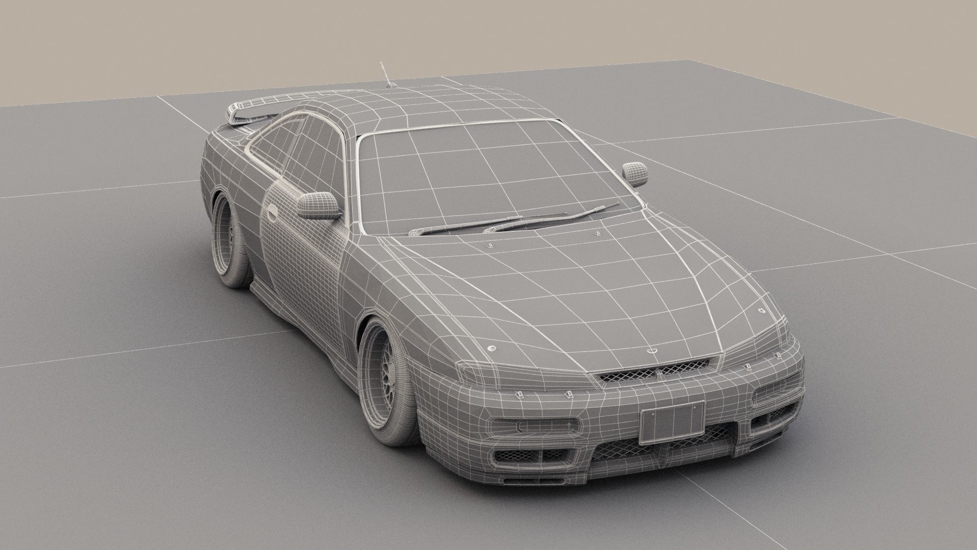 Nissan silvia s14 3D model_7