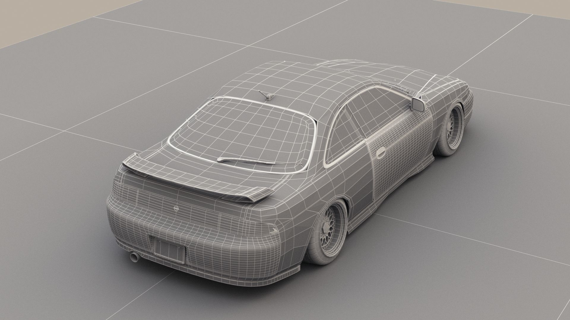 Nissan silvia s14 3D model_8