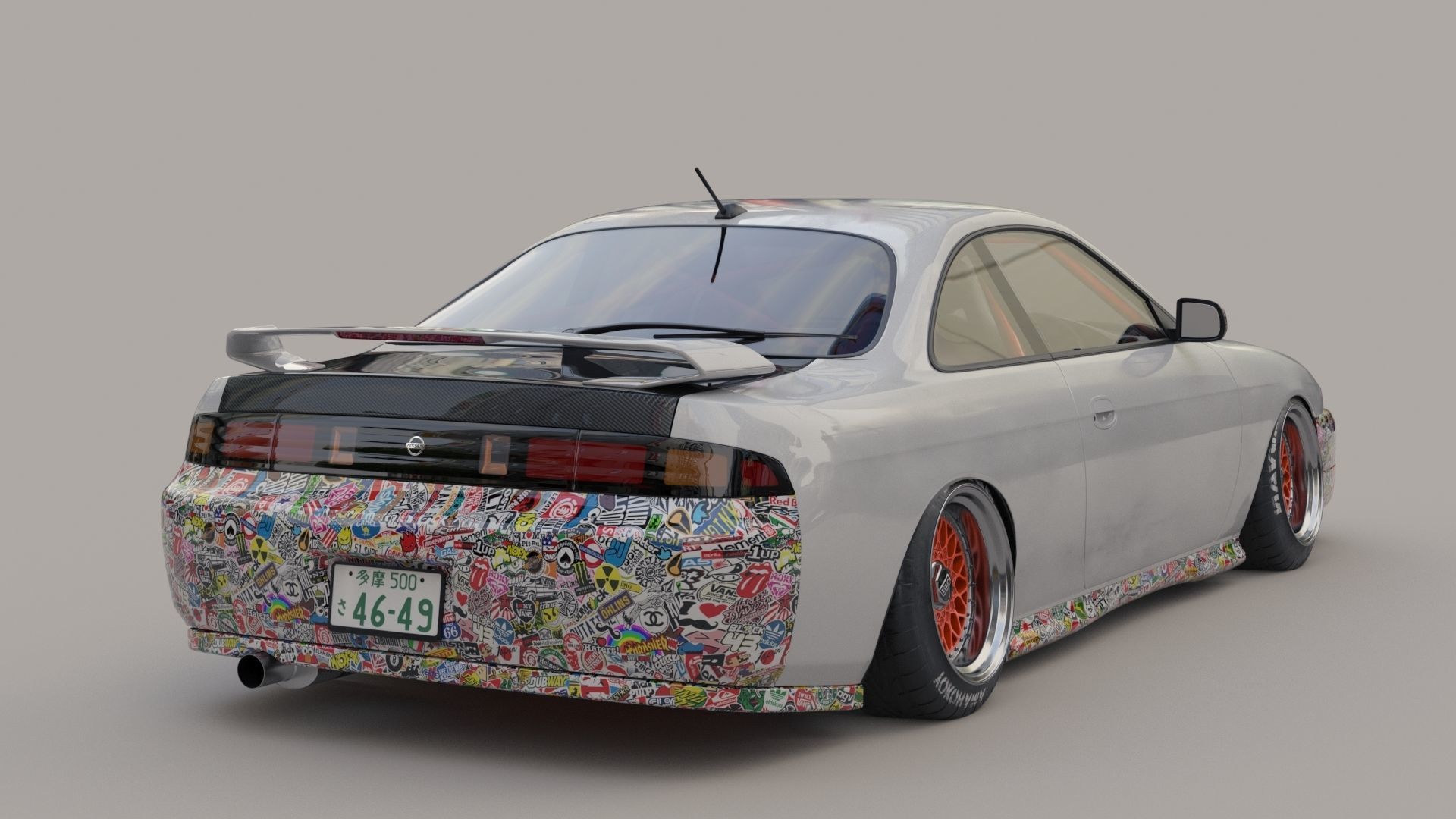 Nissan silvia s14 3D model_1