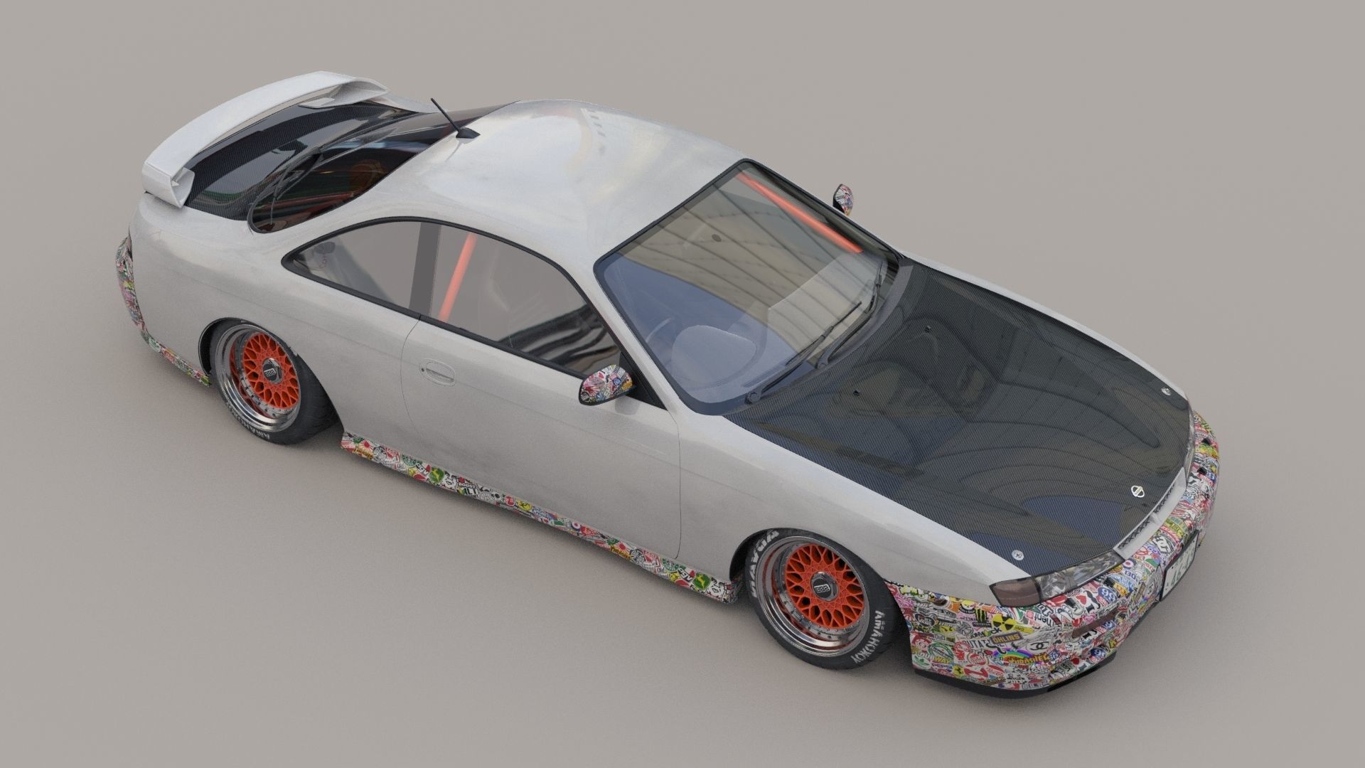 Nissan silvia s14 3D model_4