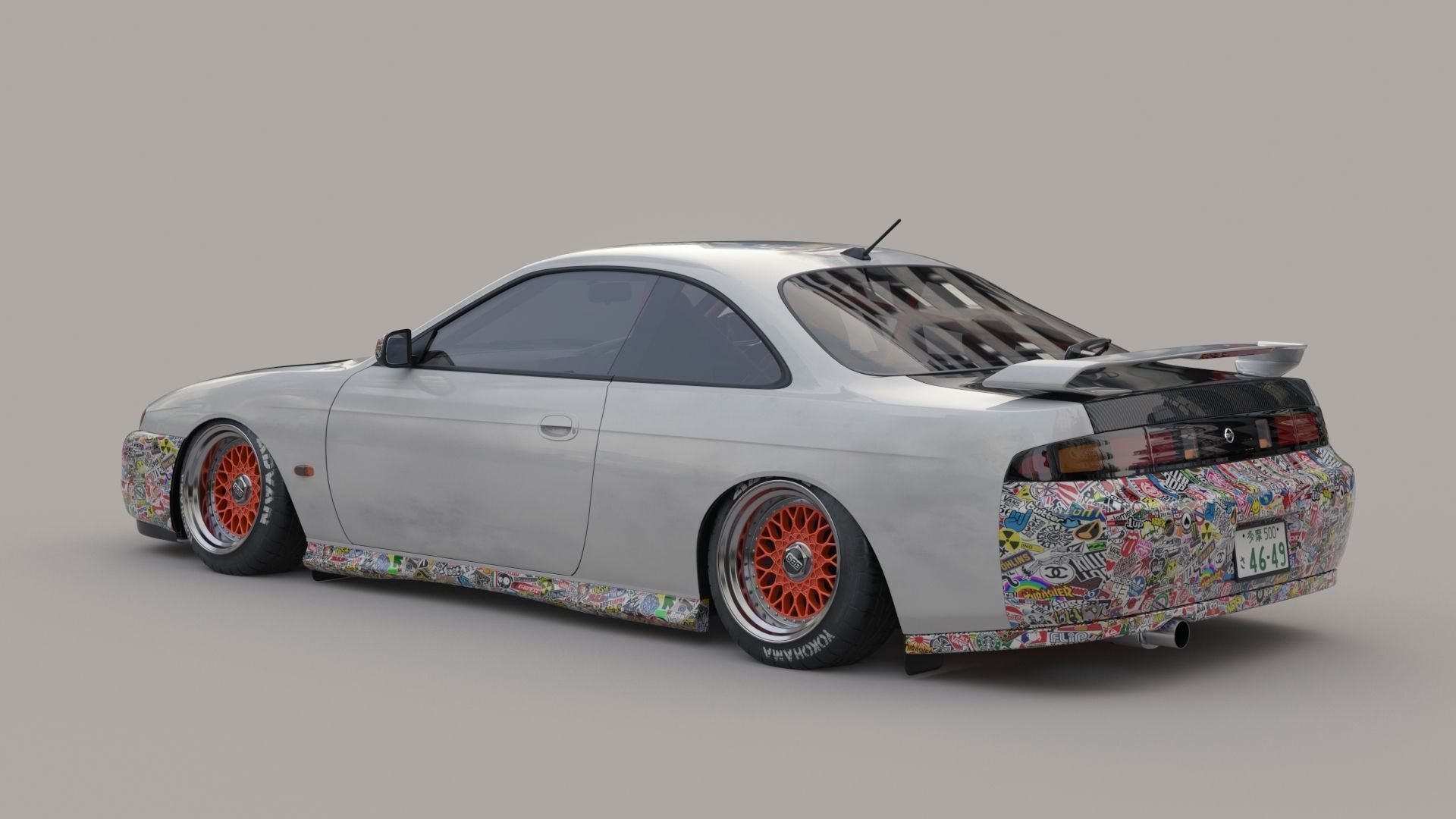 Nissan silvia s14 3D model_2