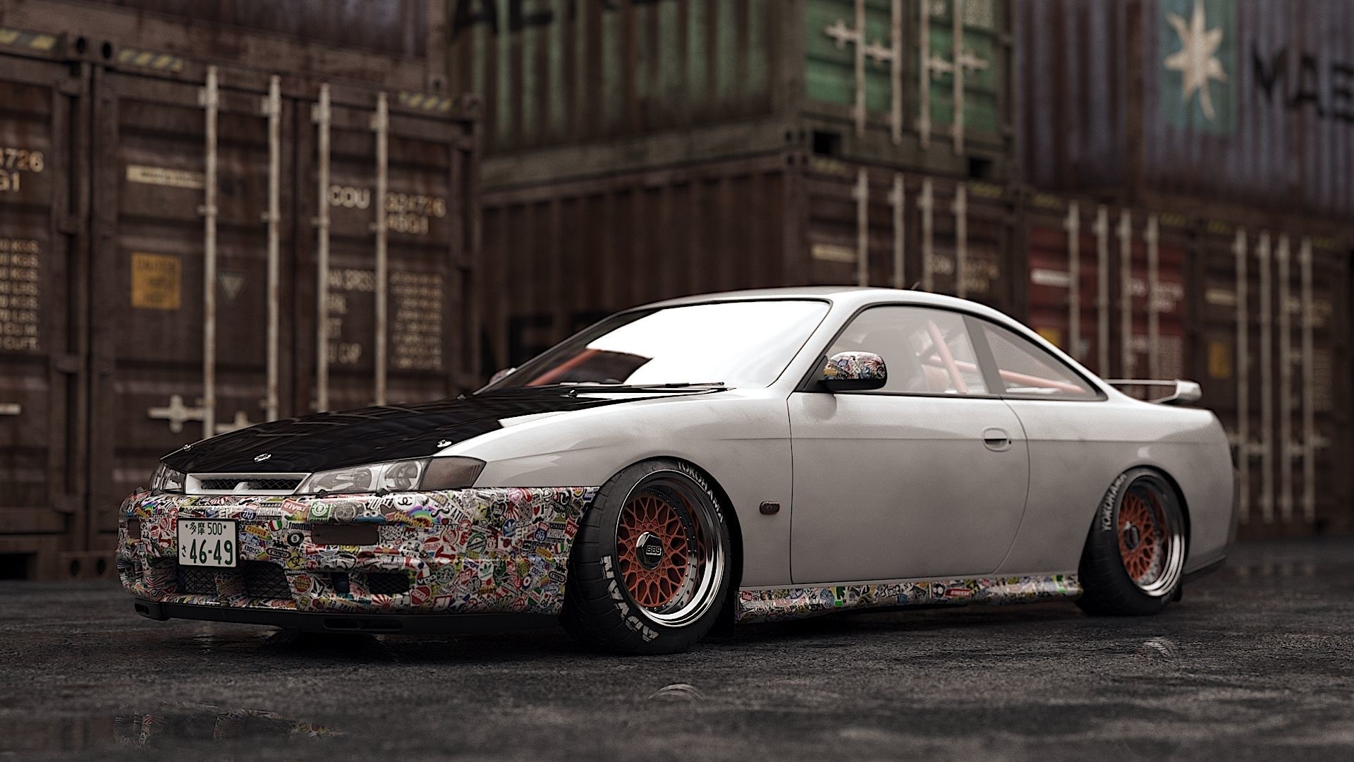 Nissan silvia s14 3D model_9