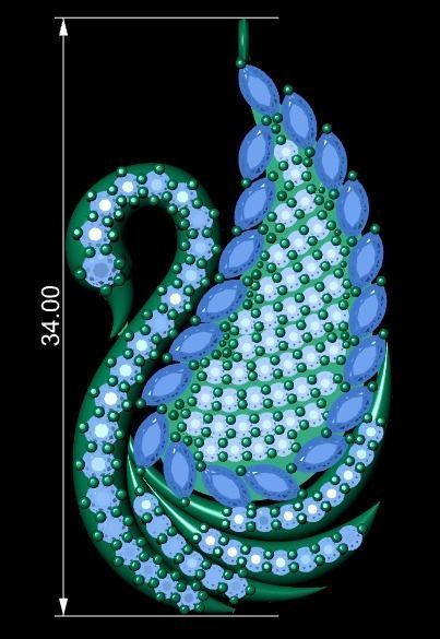 SWAN NECKLACE 3D print model_5