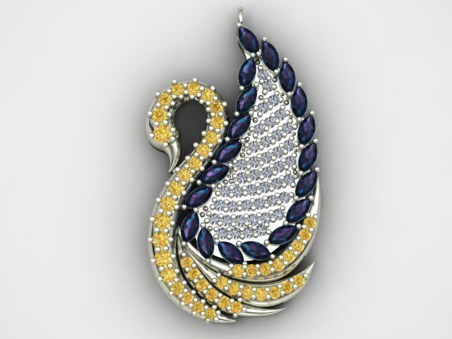 SWAN NECKLACE 3D print model_9