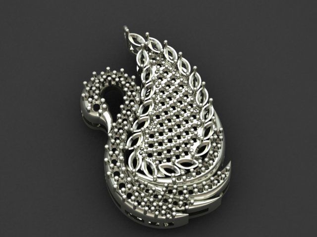 SWAN NECKLACE 3D print model_2