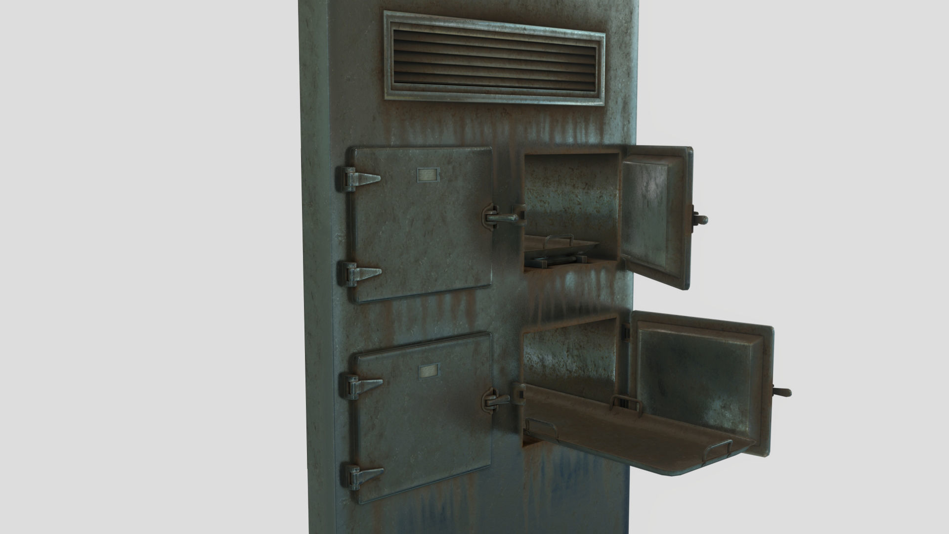 Low Poly Vintage Modular Morgue With PBR Materials Low-poly 3D model_11