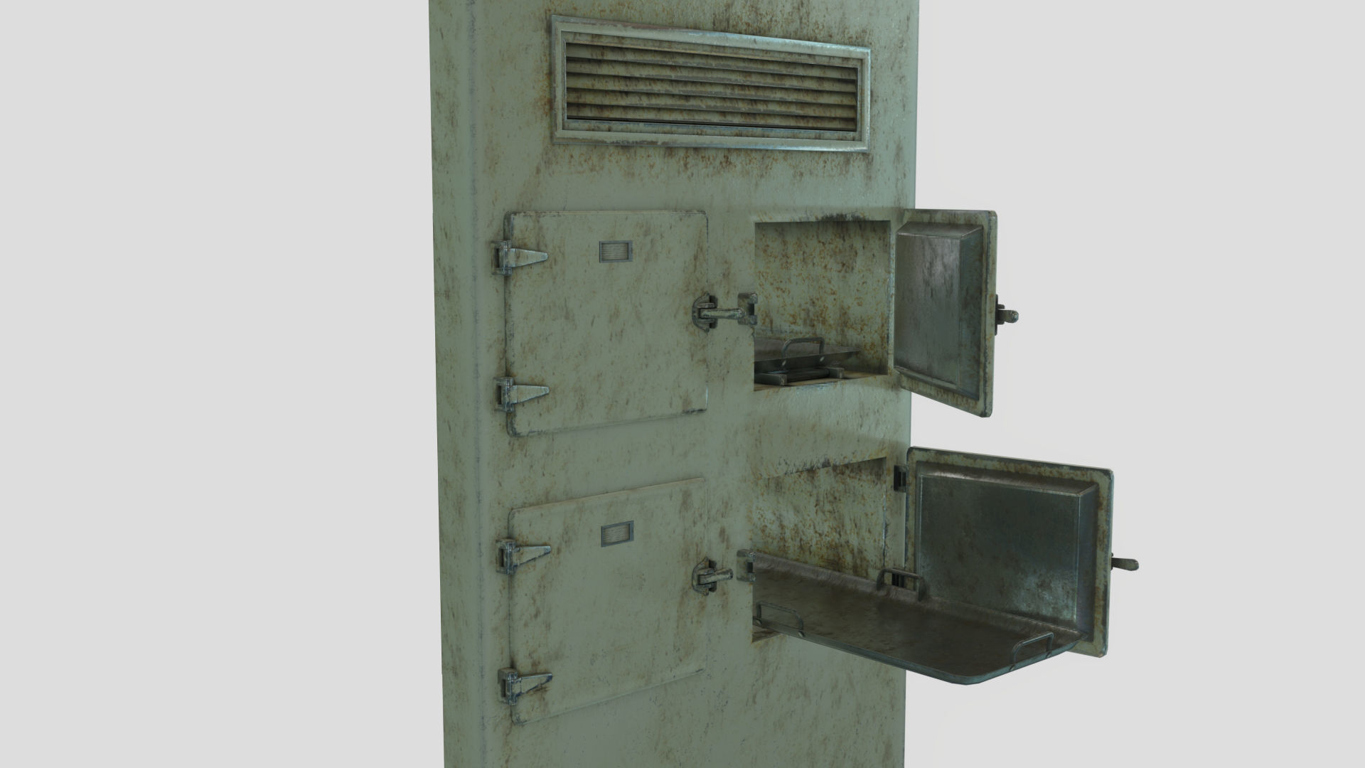 Low Poly Vintage Modular Morgue With PBR Materials Low-poly 3D model_8