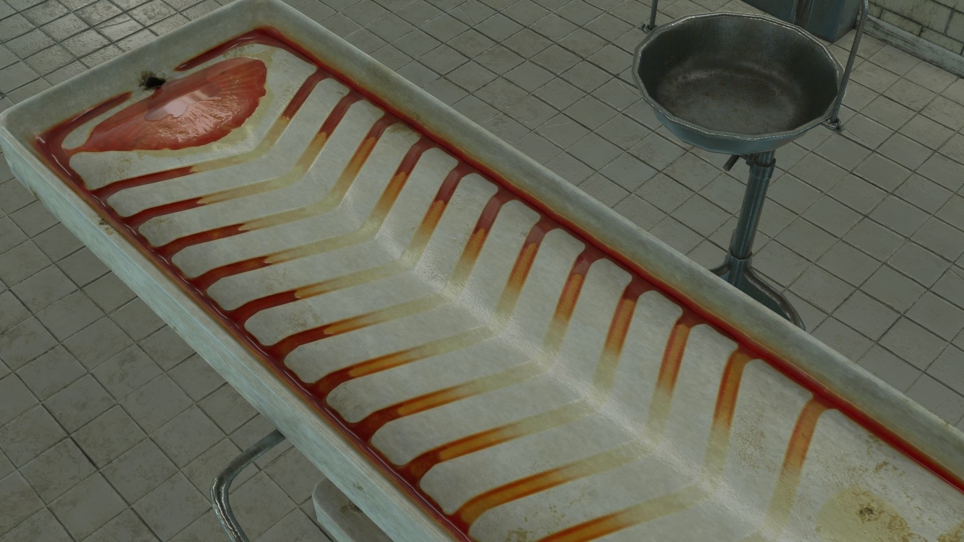 Low Poly Vintage Modular Morgue With PBR Materials Low-poly 3D model_57