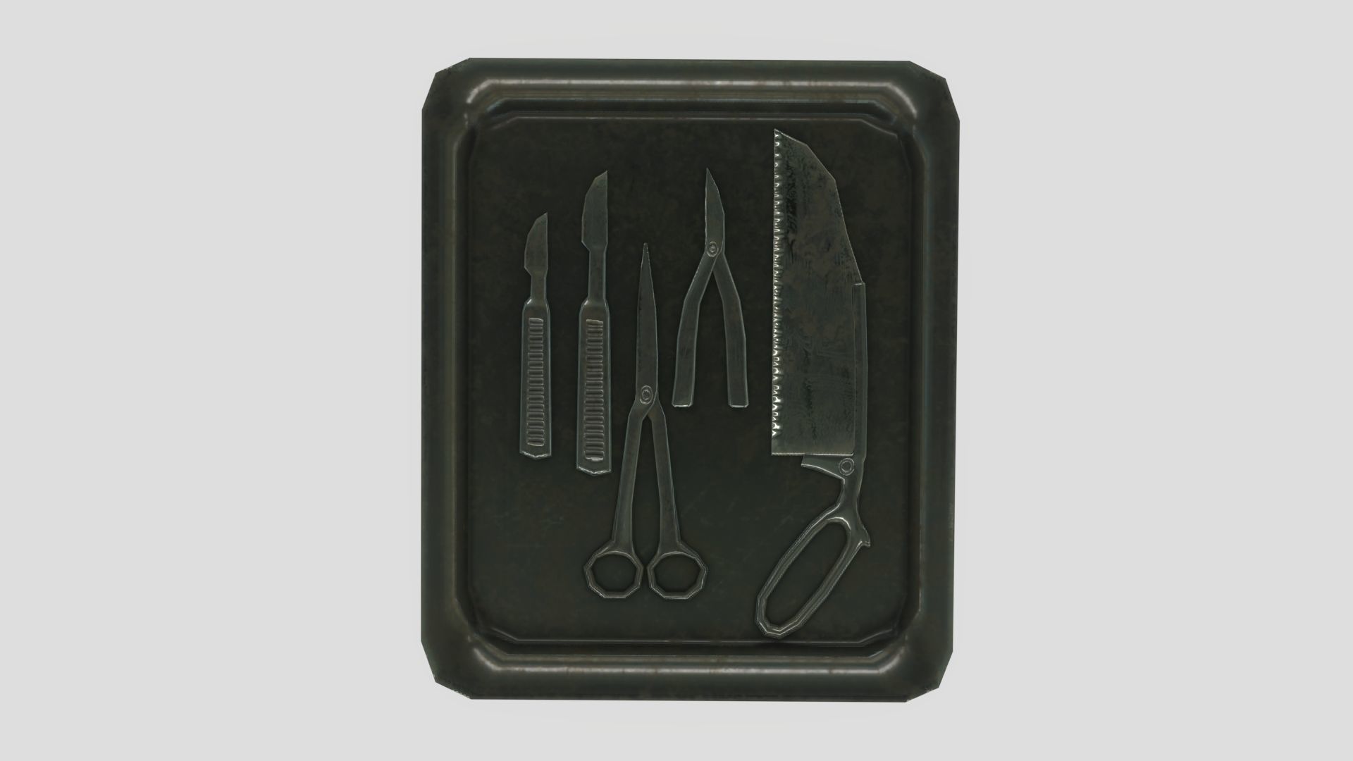 Low Poly Vintage Modular Morgue With PBR Materials Low-poly 3D model_20