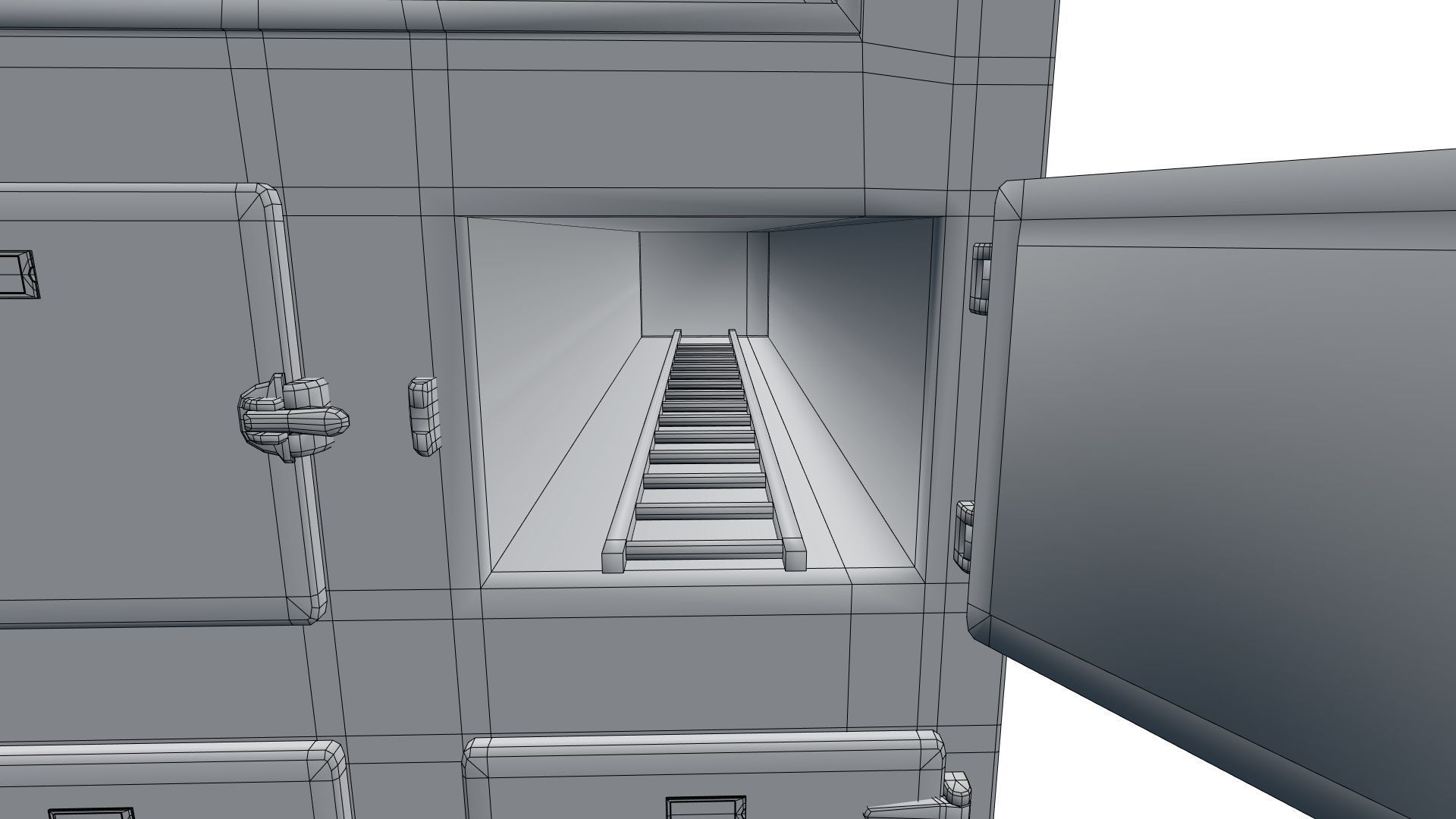 Low Poly Vintage Modular Morgue With PBR Materials Low-poly 3D model_65