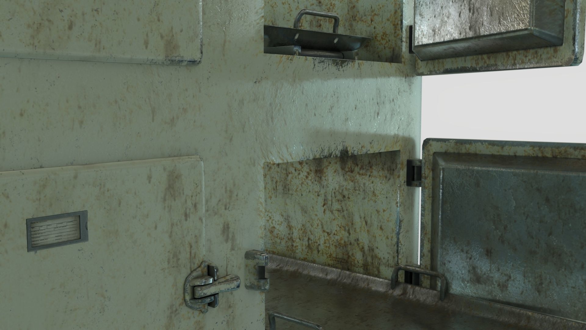 Low Poly Vintage Modular Morgue With PBR Materials Low-poly 3D model_14