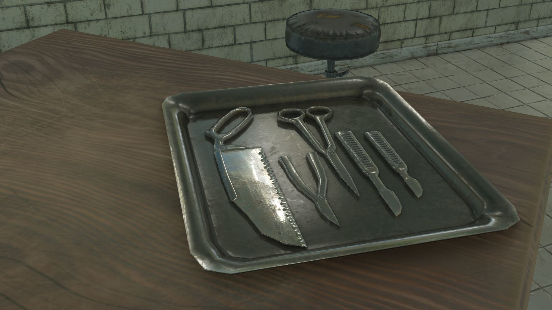 Low Poly Vintage Modular Morgue With PBR Materials Low-poly 3D model_41