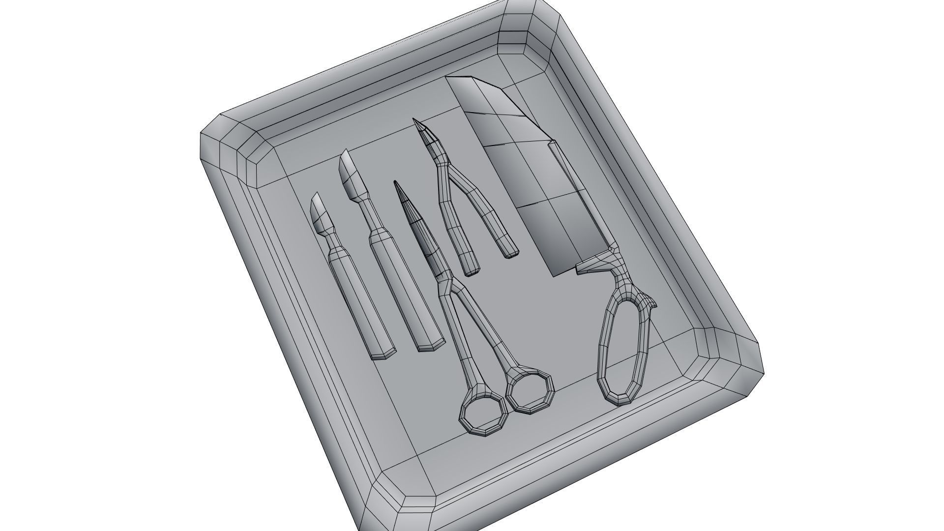 Low Poly Vintage Modular Morgue With PBR Materials Low-poly 3D model_77