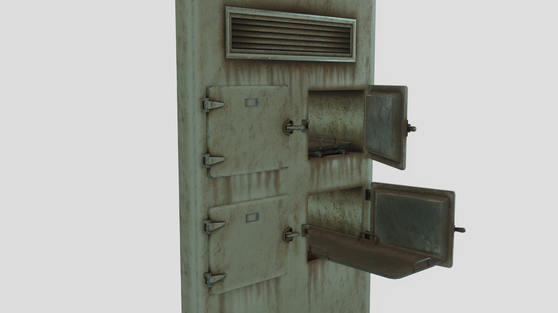 Low Poly Vintage Modular Morgue With PBR Materials Low-poly 3D model_9
