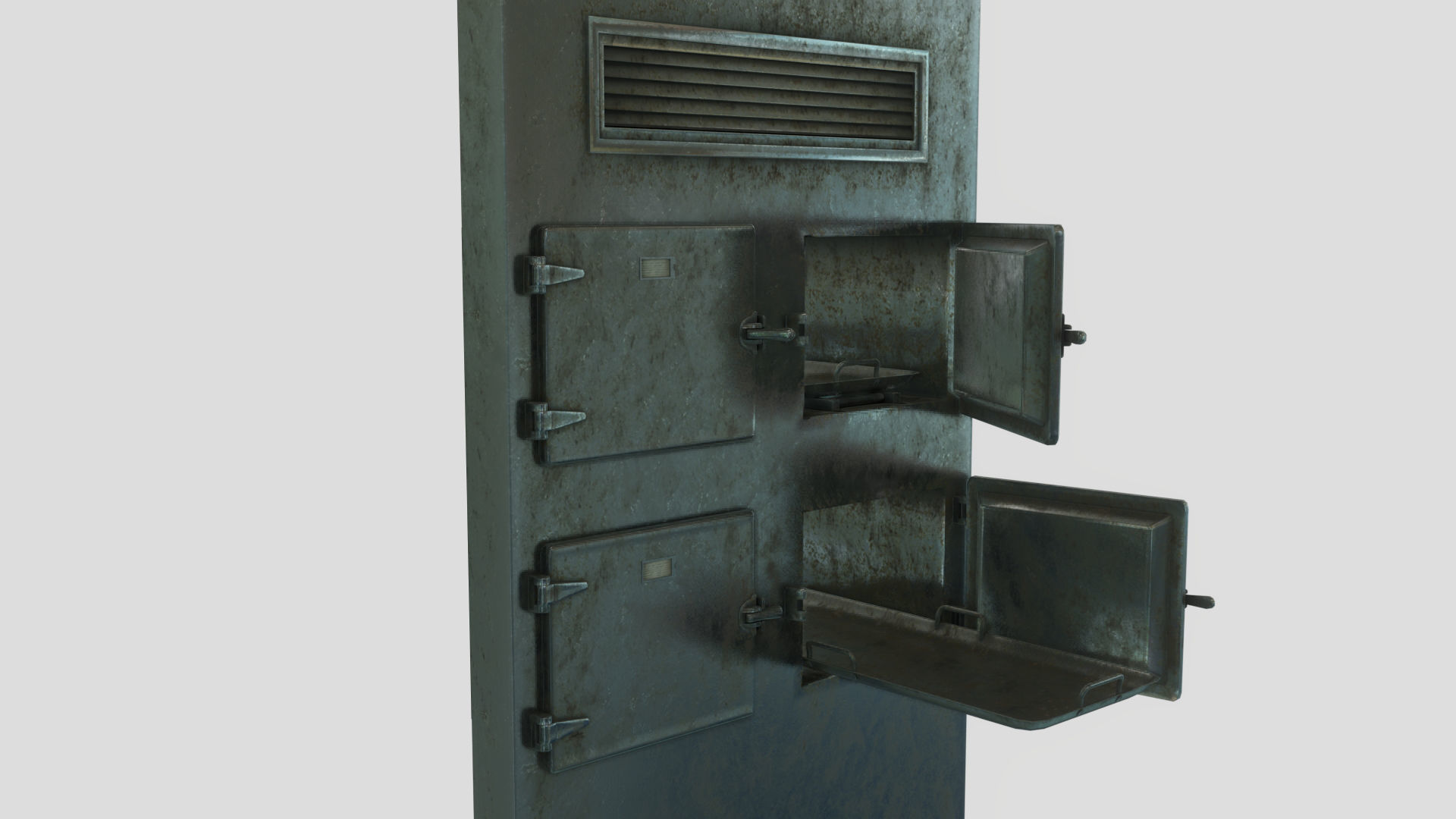 Low Poly Vintage Modular Morgue With PBR Materials Low-poly 3D model_10