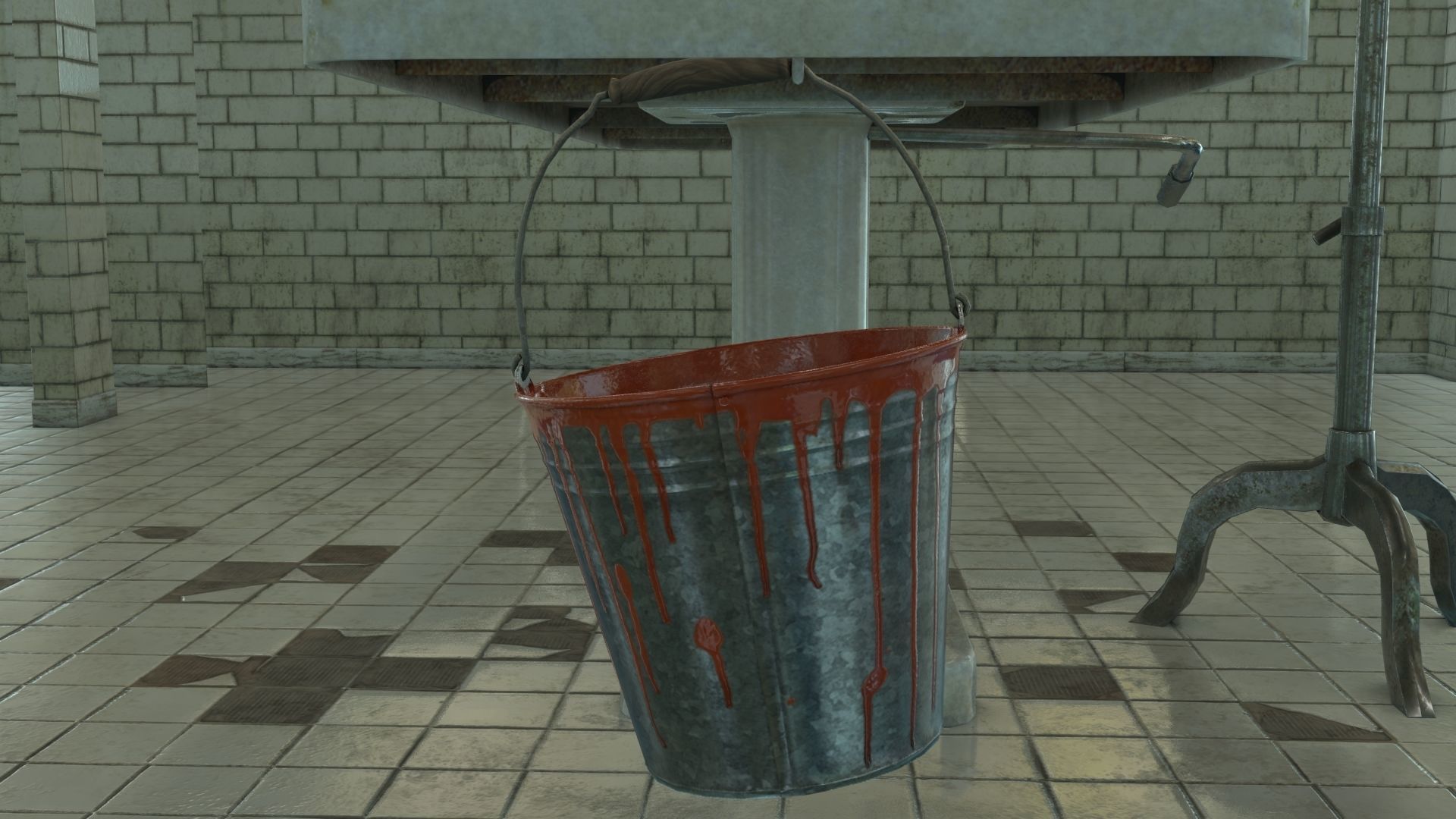 Low Poly Vintage Modular Morgue With PBR Materials Low-poly 3D model_58