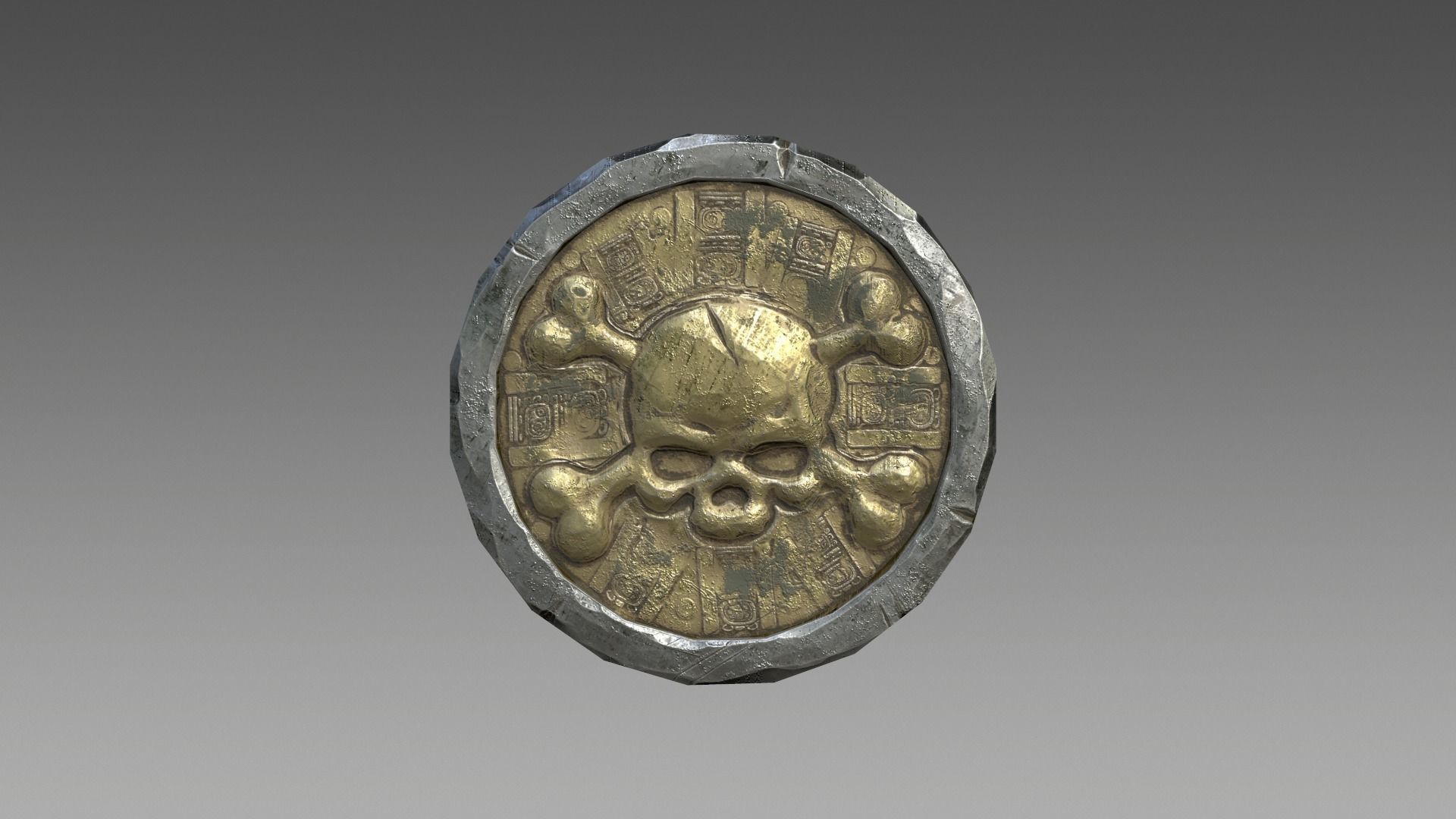 Pirate Coin Low-poly 3D model_3