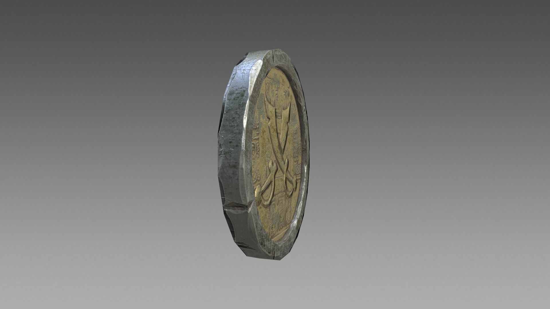Pirate Coin Low-poly 3D model_13