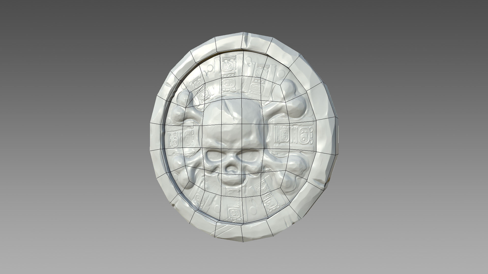 Pirate Coin Low-poly 3D model_19