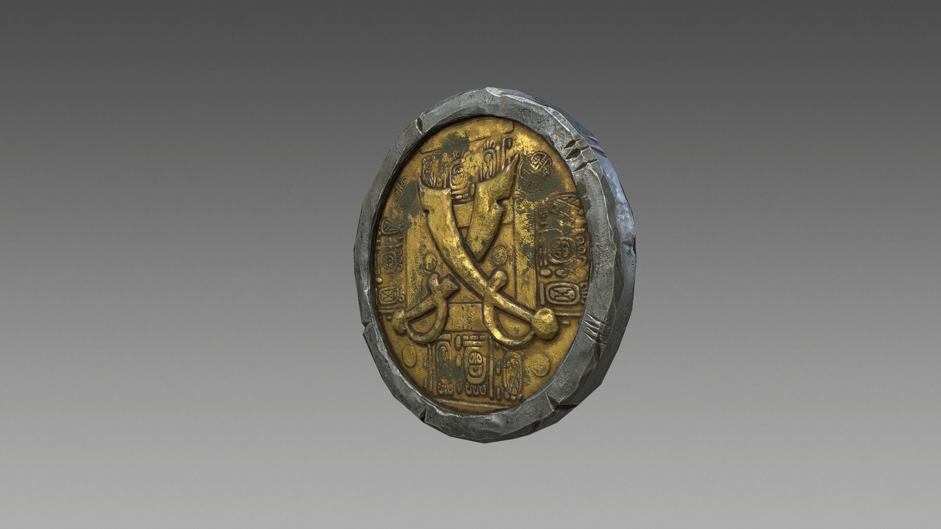 Pirate Coin Low-poly 3D model_8