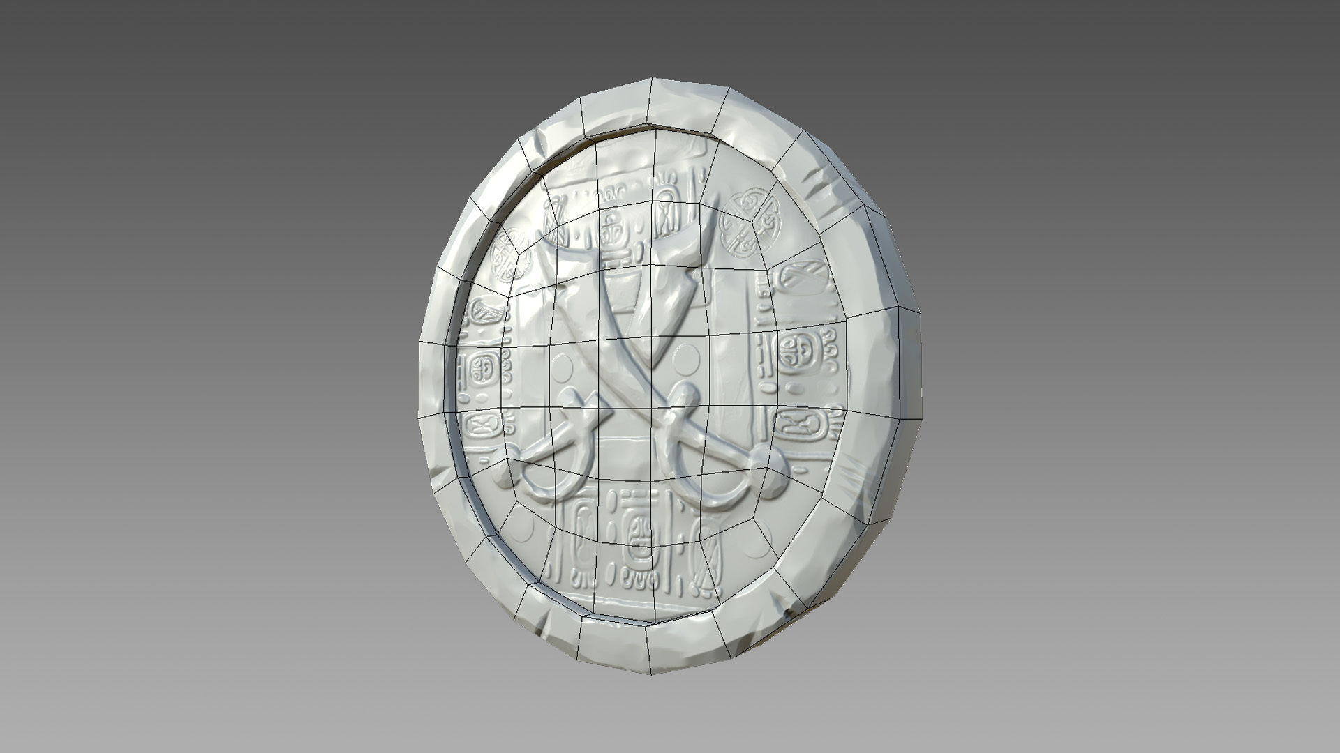 Pirate Coin Low-poly 3D model_21