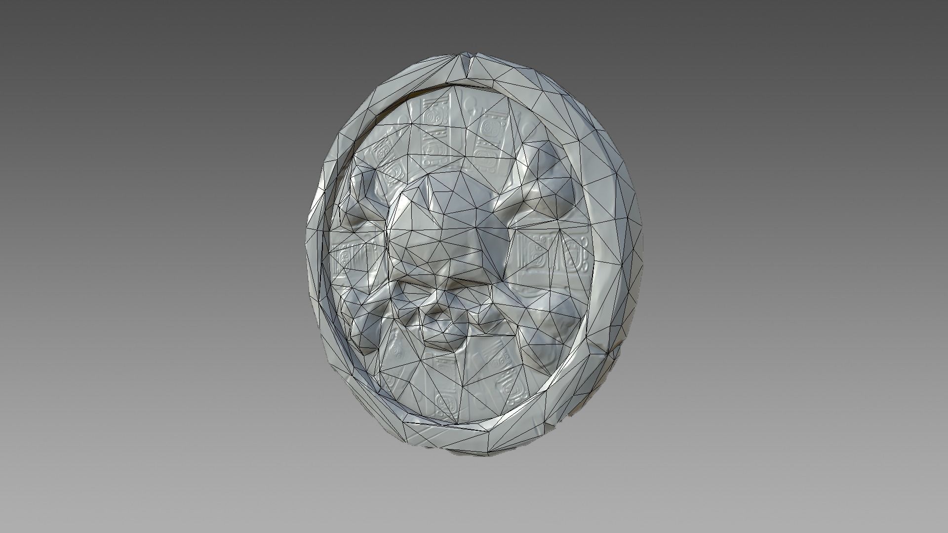 Pirate Coin Low-poly 3D model_18