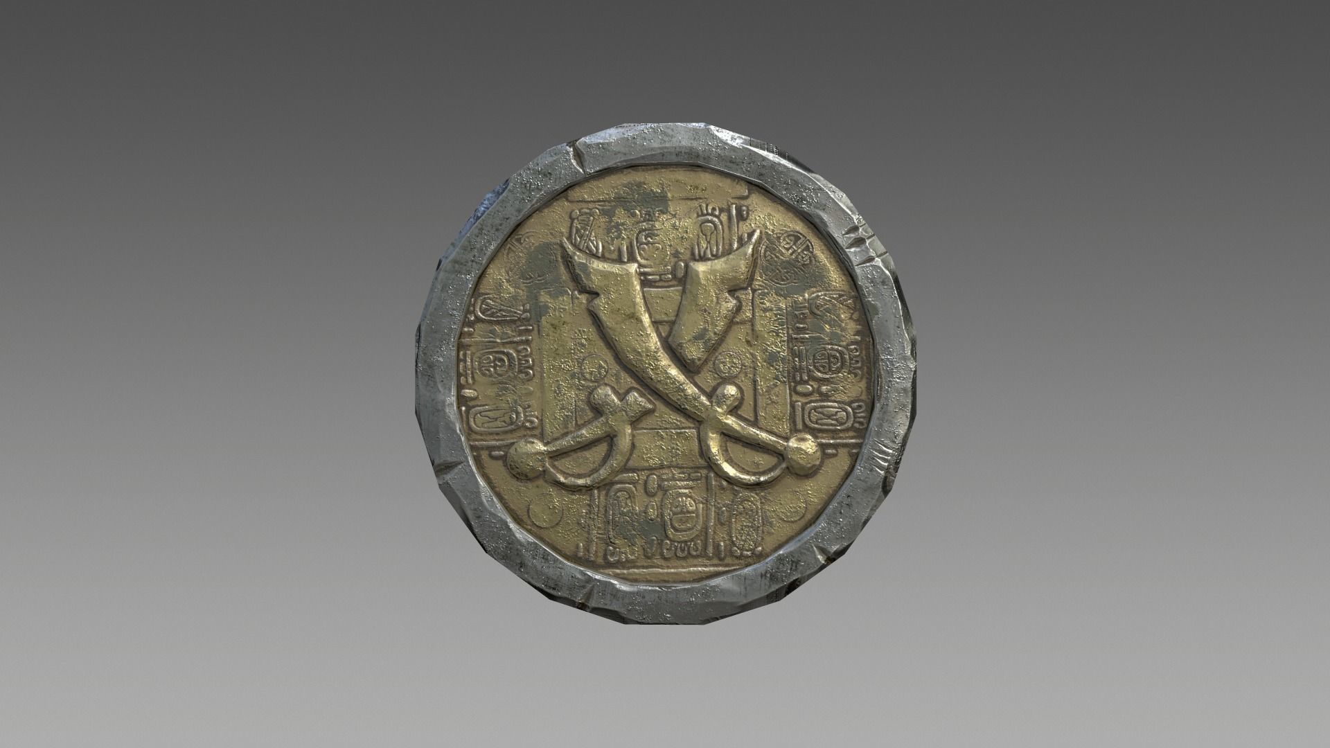 Pirate Coin Low-poly 3D model_11