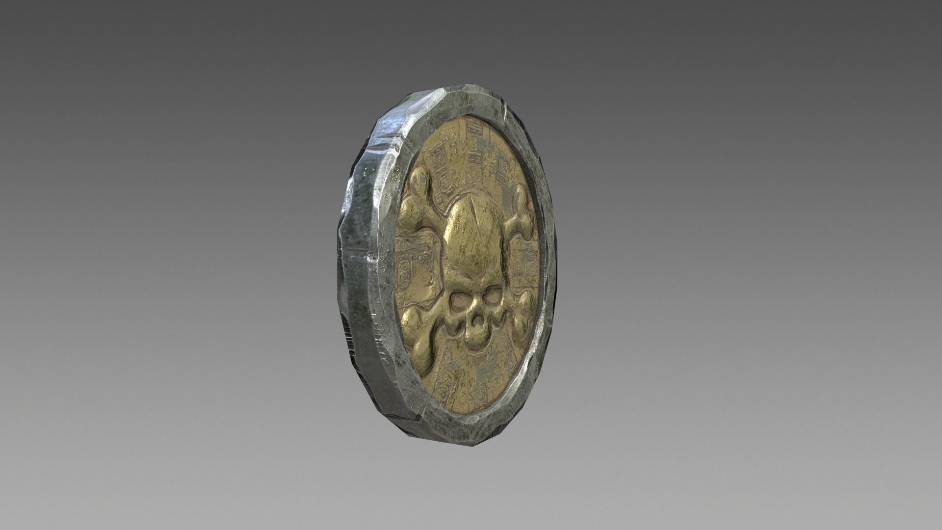 Pirate Coin Low-poly 3D model_5