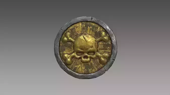 Pirate Coin Low-poly 3D model