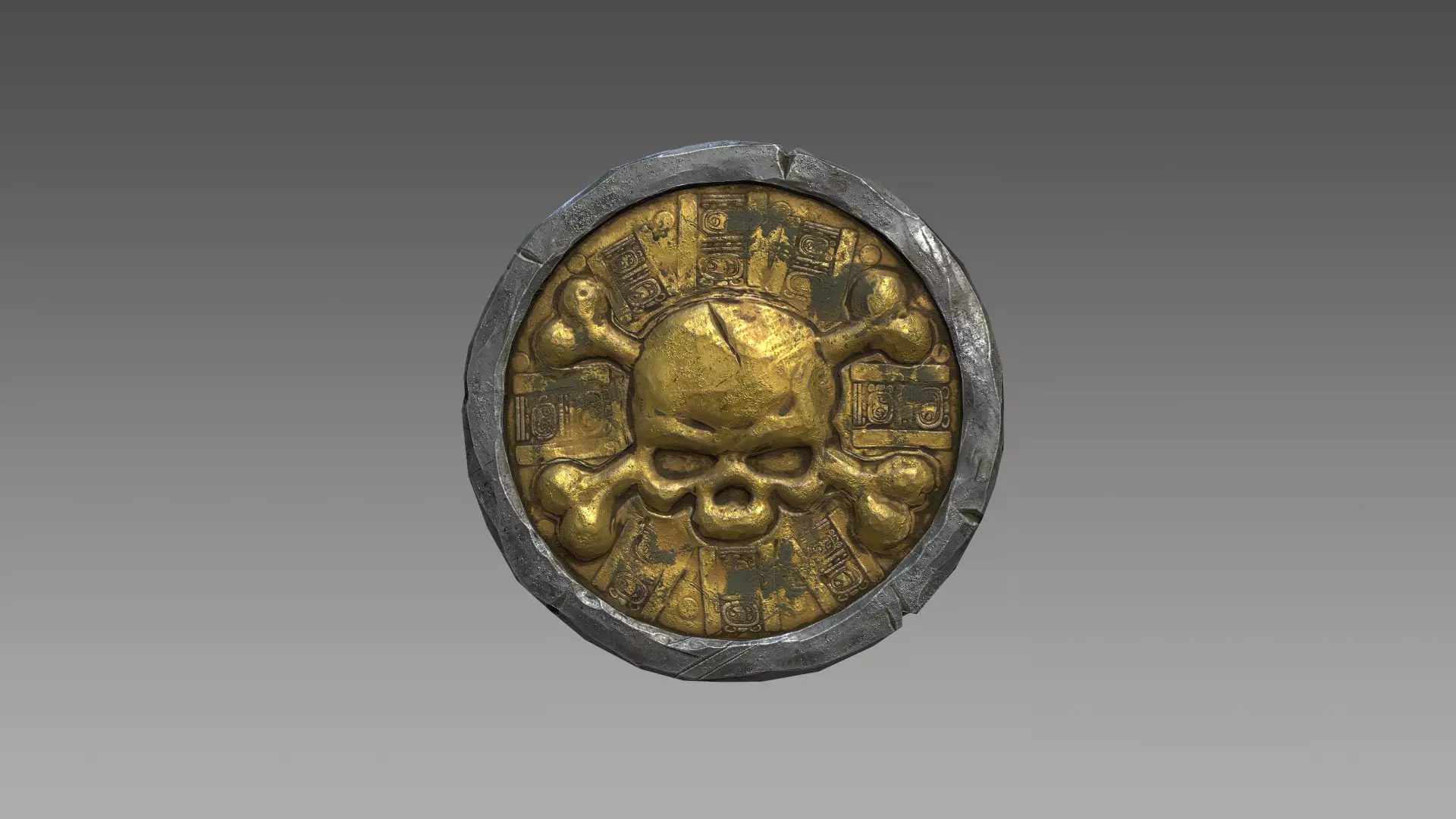 Pirate Coin Low-poly 3D model_0