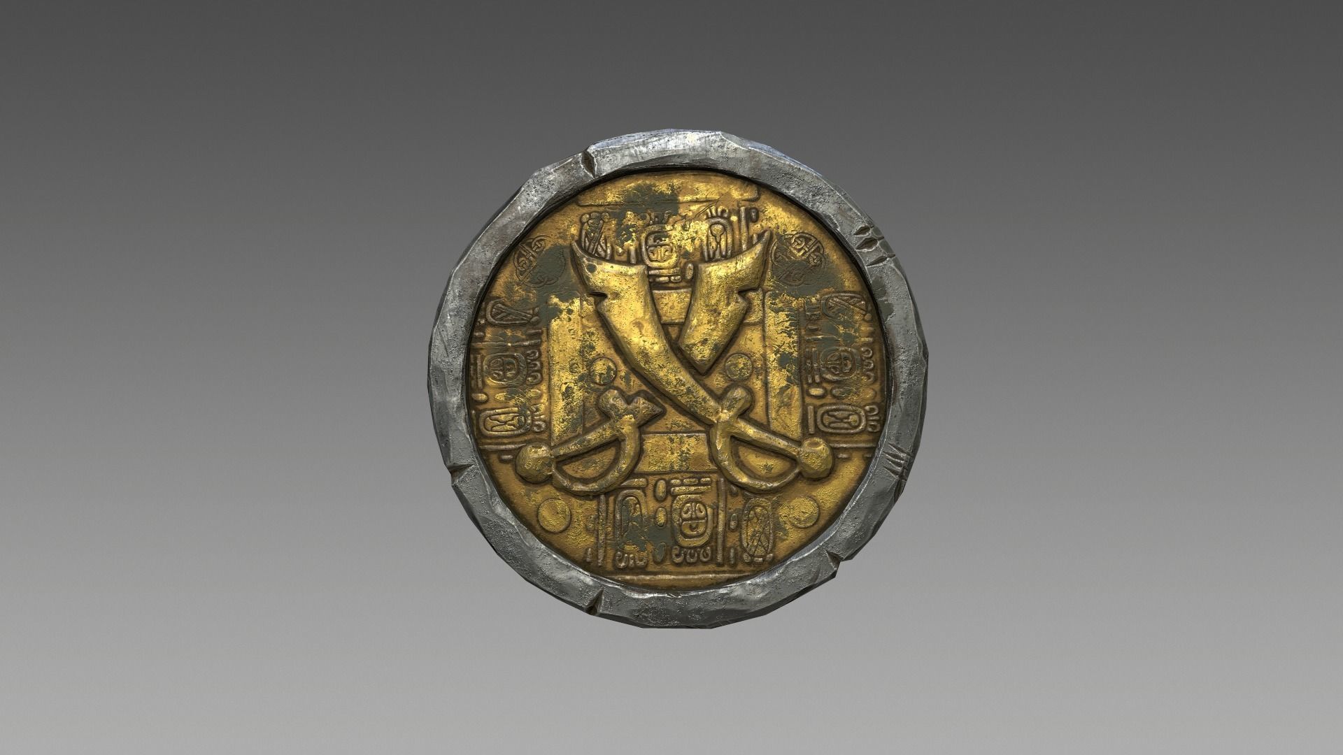 Pirate Coin Low-poly 3D model_10