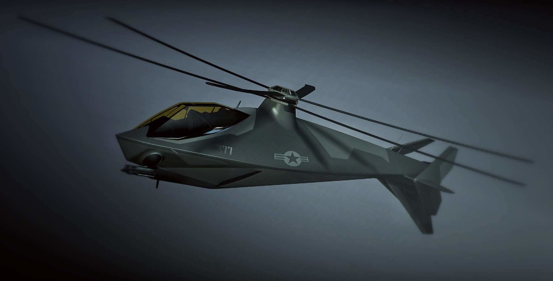 F35 C0MANCHE C0NCEPT Low-poly 3D model_3