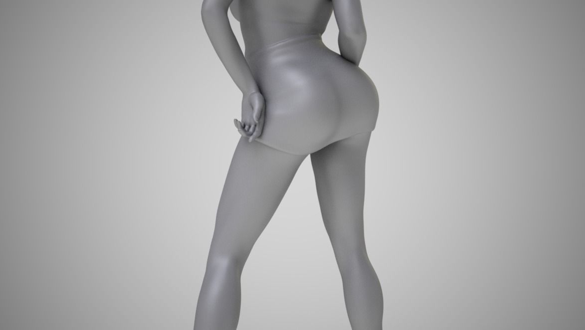 Grace woman in gold dress 3D print model_4