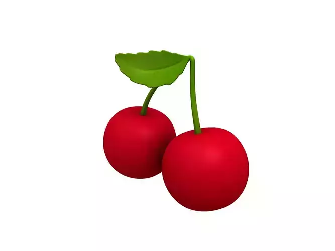 Cherry two cherries Low-poly 3D model