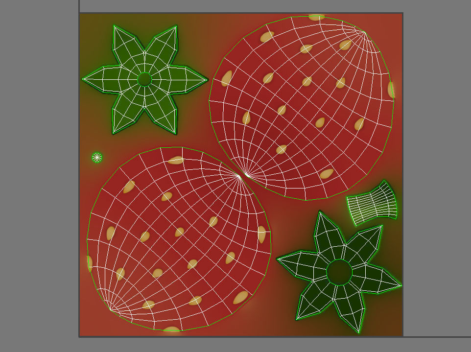 Strawberry Low-poly 3D model_10