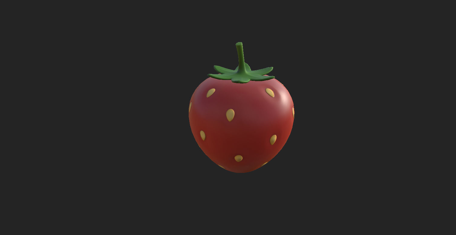 Strawberry Low-poly 3D model_15