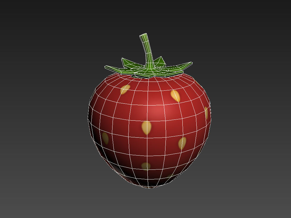 Strawberry Low-poly 3D model_8
