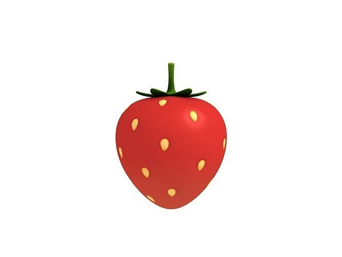 Strawberry Low-poly 3D model 3