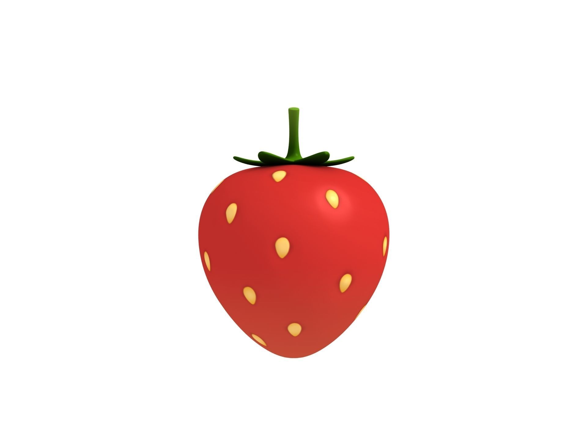 Strawberry Low-poly 3D model_2