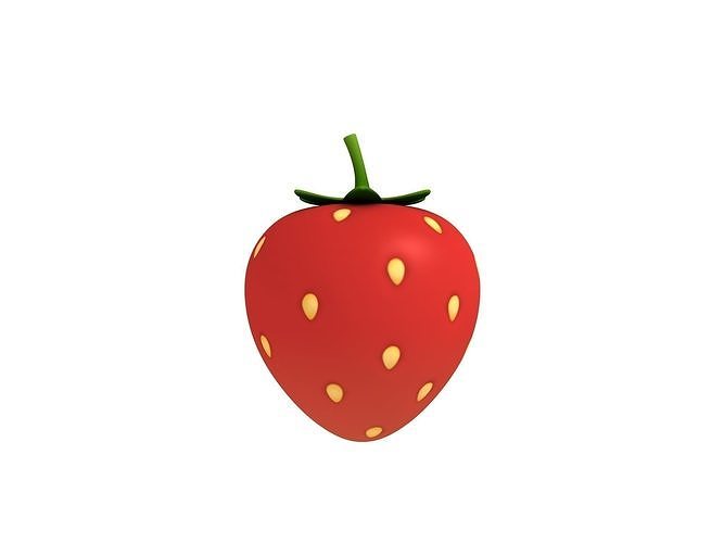 Strawberry Low-poly 3D model 2
