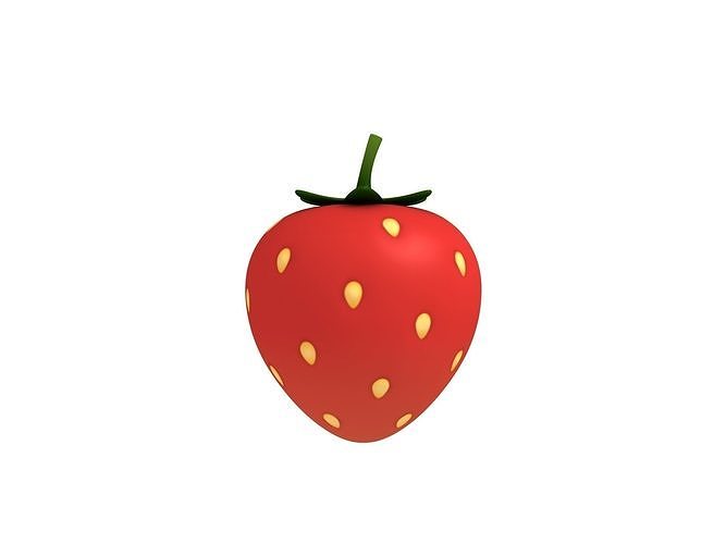 Strawberry Low-poly 3D model 4