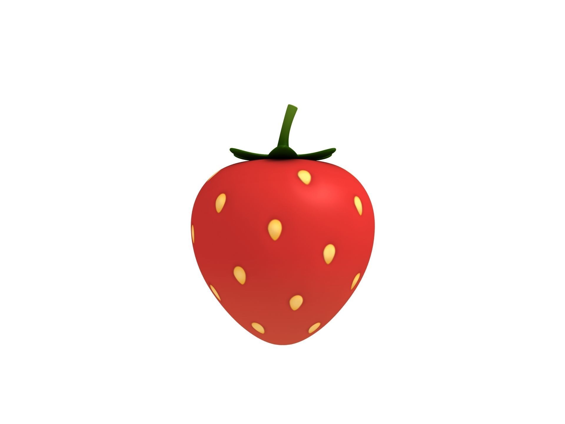 Strawberry Low-poly 3D model_3