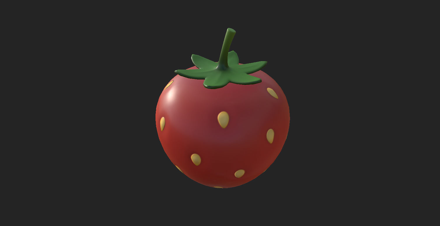 Strawberry Low-poly 3D model_17