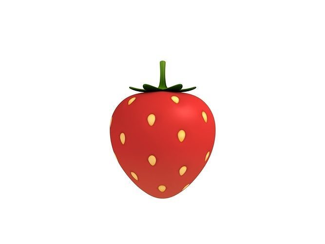Strawberry Low-poly 3D model 5