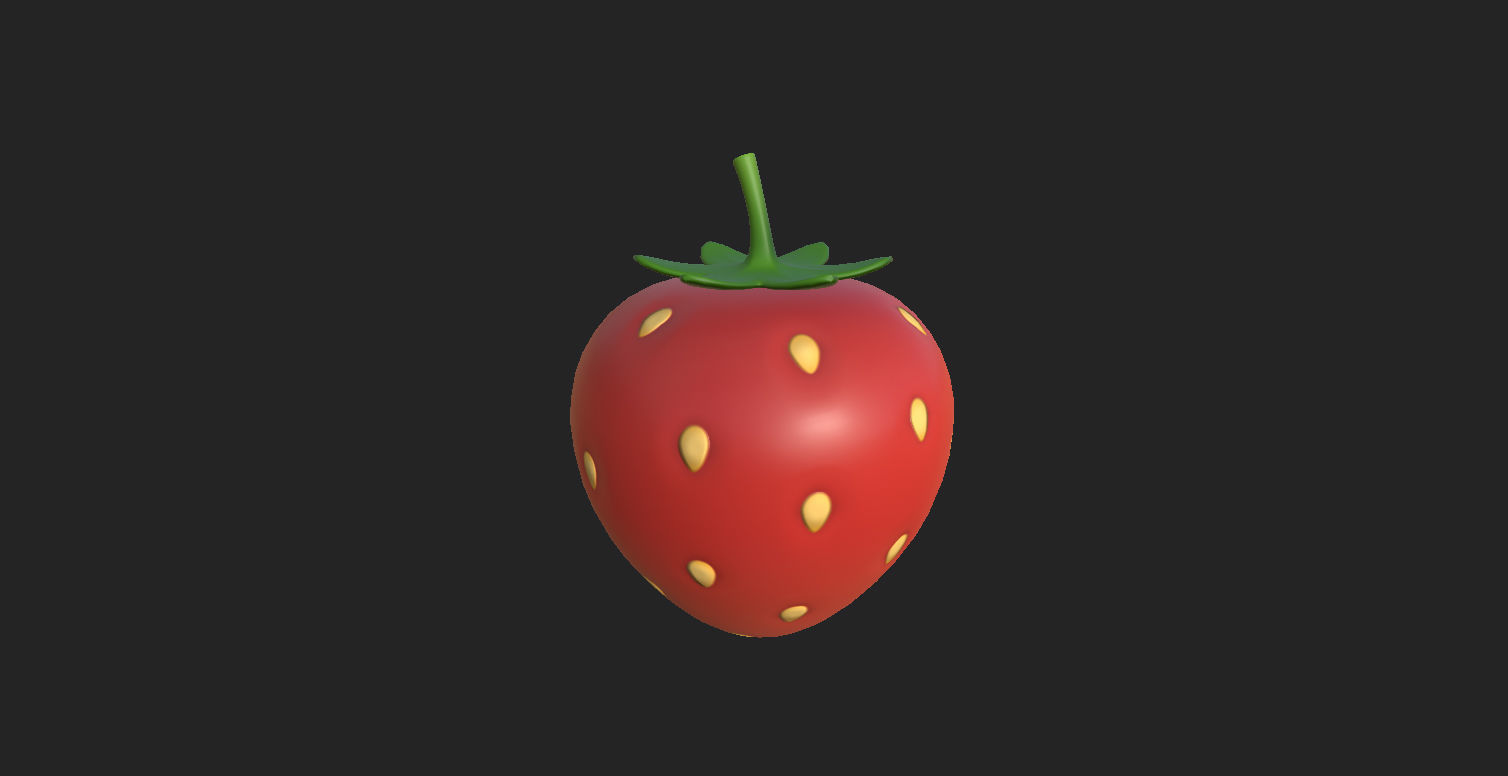 Strawberry Low-poly 3D model_11