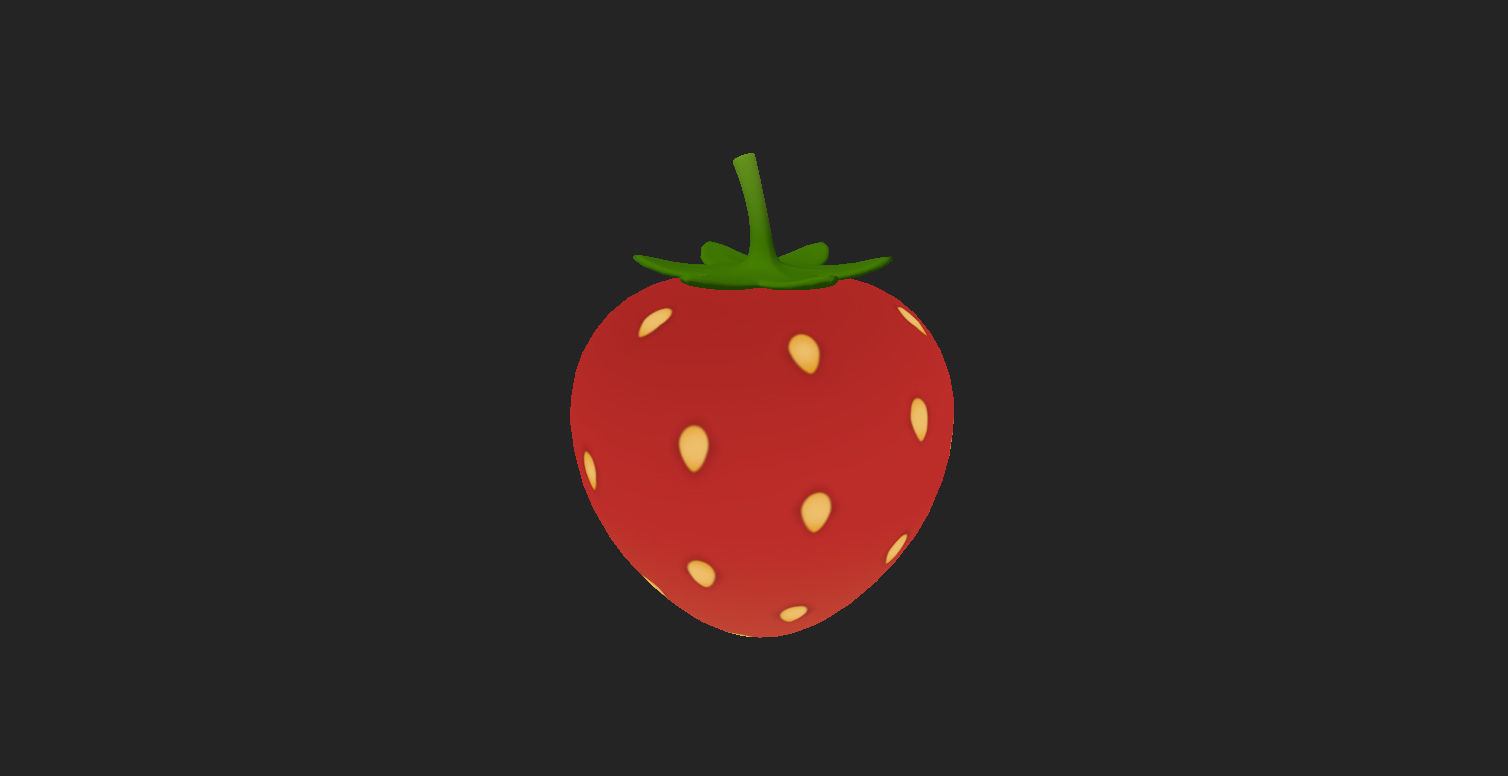 Strawberry Low-poly 3D model_12